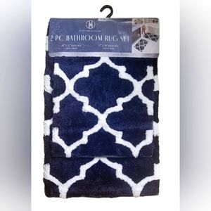 Hunter Green 2Pc Bath Rug Set Soft Furry Shag Plush Non-Slip 17x24, 20x32